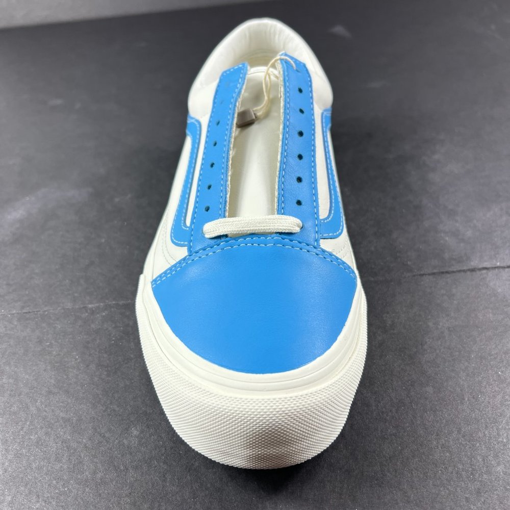 VANS Shoe Men Old Skool Vault Leather White Bonnie Blue Sneaker VN0A4BVFXG01 - Picture 2 of 14